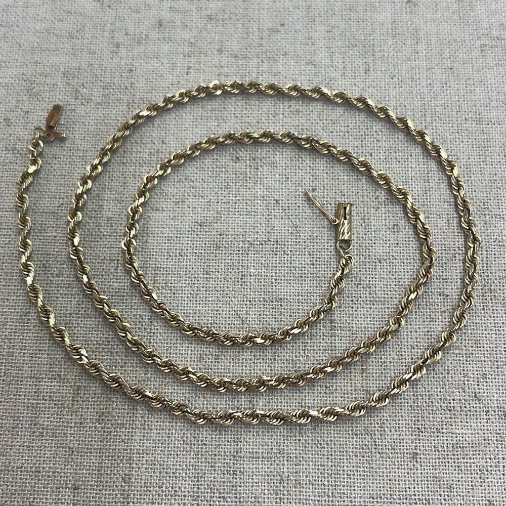 Solid Gold Rope Necklace - image 4